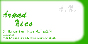 arpad nics business card